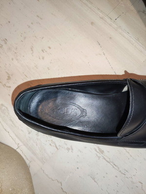 Tod's ανδρικά μοκασίνια μεταχειρισμένα, δερμάτινα, μέγεθος 46, μαύρα