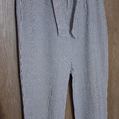 Striped pants with belt used, straight fit, H&M, size S