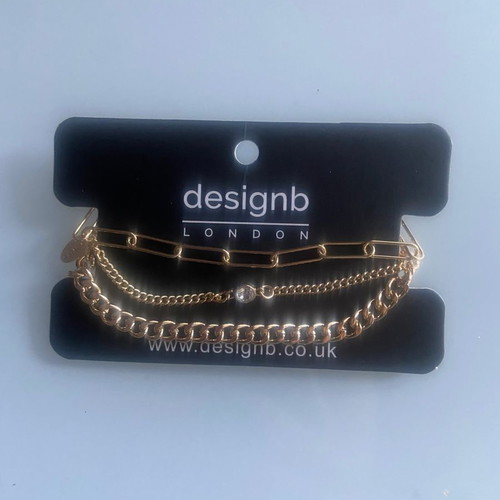 Three gold plated bracelets Design Letters used