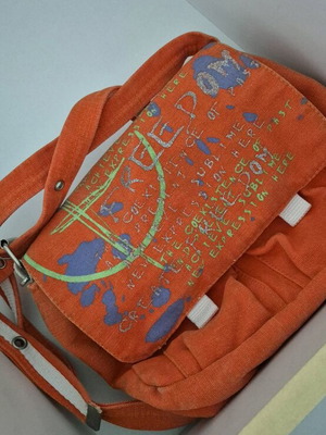 Orange fabric shoulder bag like new