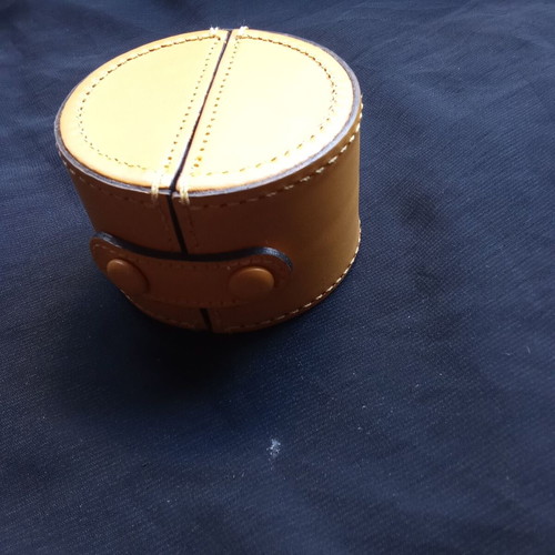 Vintage leather luxury desk watch case Sergio Pizzitutti Italia design new