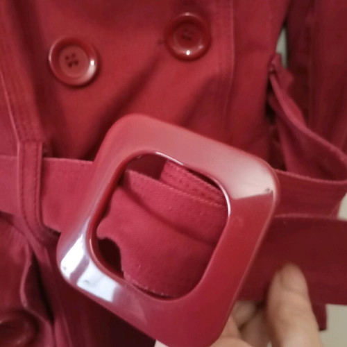 Women's trench coat like new, velvet texture, burgundy color