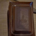 Lubitel 2 camera used with leather case