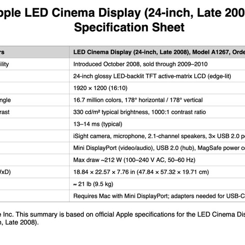 Apple Cinema Display 24-inch monitor