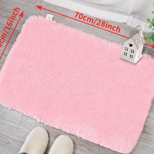 Pink fluffy rug 50 x 160 cm