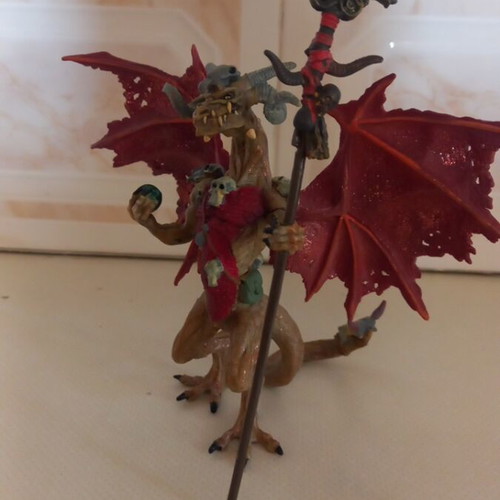 Plastoy Red Magic Dragon Action Figure like new