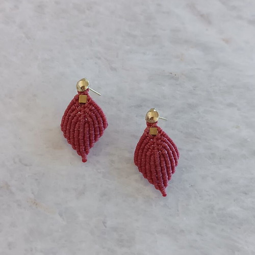 Macrame earrings like new with box now