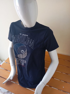 Men's T-shirt like new, blue, size M, short sleeve with print