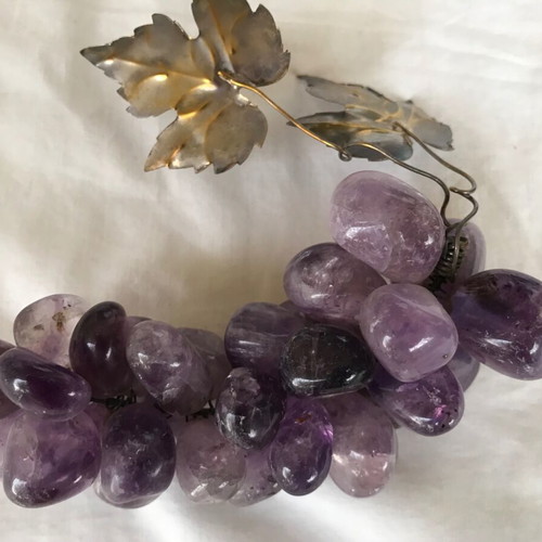 Decorative amethyst grape cluster used antique
