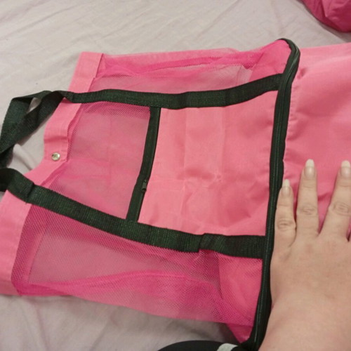Shoulder beach bag like new with cooler pink