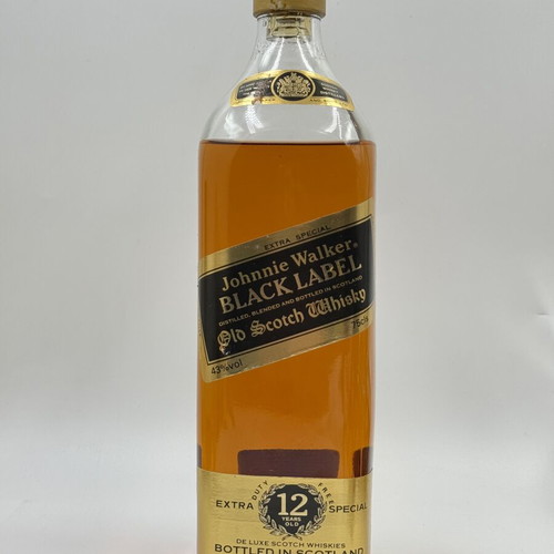 Johnnie Walker Black Label 12 Year Old 1980s 43% 75cl Olympic Airways new