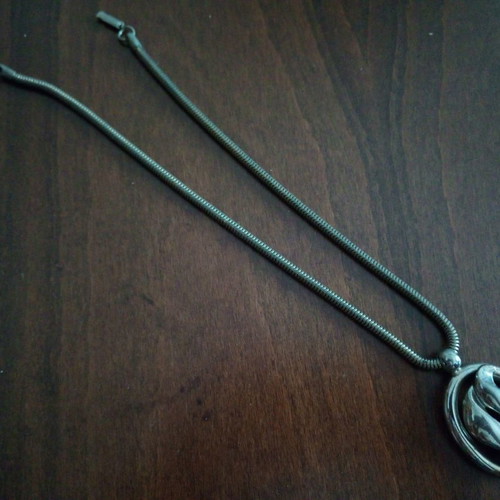 Vintage 80's steel pendant used with snake chain