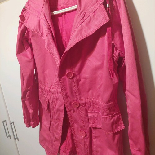 Benetton cotton coral trench coat like new, size M