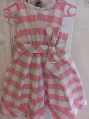 Dress for girl used, satin checkered, 3 years old