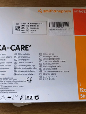 CICA-CARE silicone gel sheet 12x15cm new, sealed by Smith & Nephew
