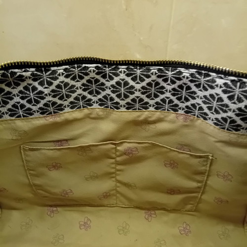 Large black and white shoulder bag