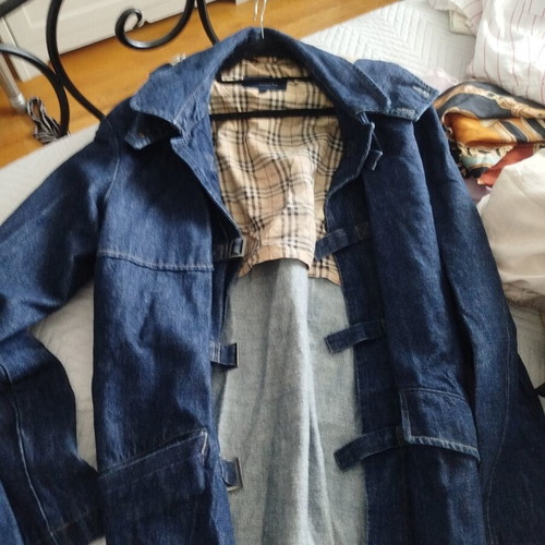Burberry denim coat with hood, unisex, sizes S and M