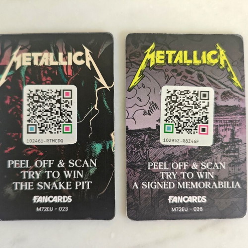 Metallica fancards Hungary 2 cards new