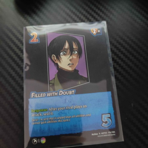 Attack on Titan collectible card filled with doubt like new