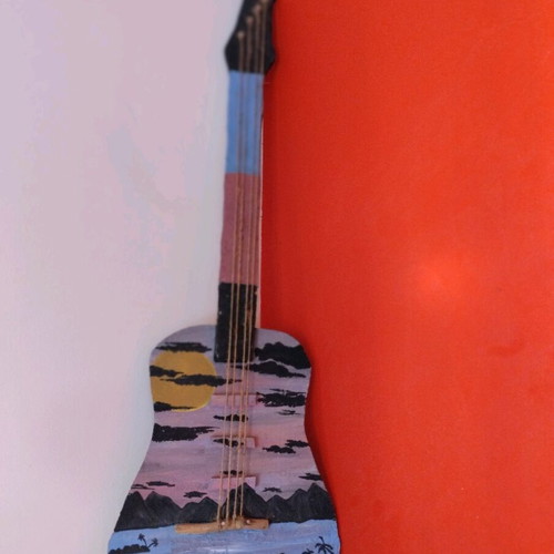 Decorative wooden guitar