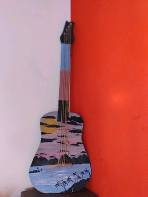 Decorative wooden guitar