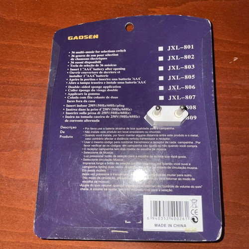 Gaosen wireless digital doorbell with 36 sounds