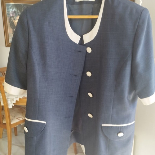 Vintage women's navy blue suit set size L like new