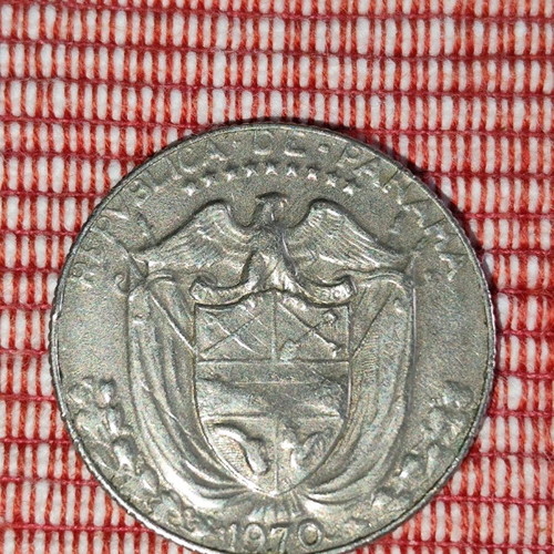Republic of Panama 1/4 Balboa coin used, 1970