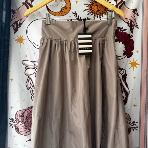 Maxi skirt Lynne new, shiny mocha with slit