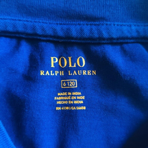 Polo Ralph Lauren T-shirt with yellow logo, blue, XS