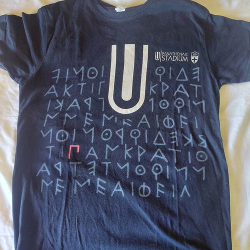 T shirt Panathinaiko Stadium blue, like new, age 13-14