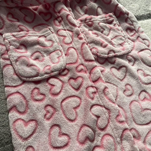 Bathrobe with hearts for girl 5-9 years like new