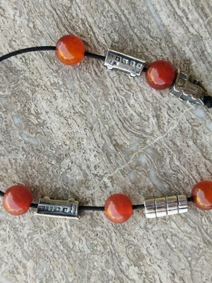 Silver 925 Begleri Train with Amber Beads new