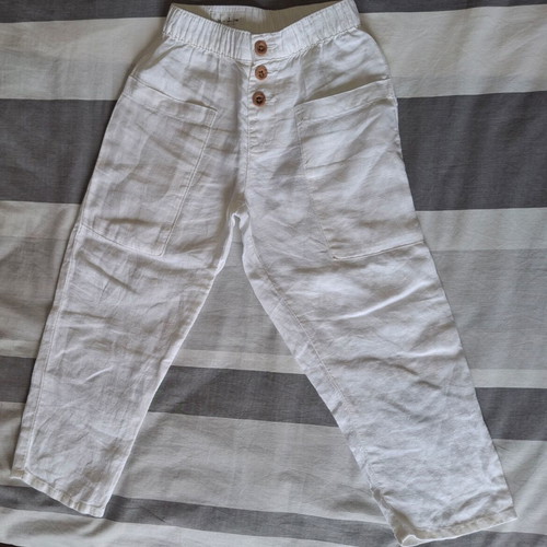 Λινό παιδικό παντελόνι Zara kids λευκό 6 ετών σαν καινούργιο