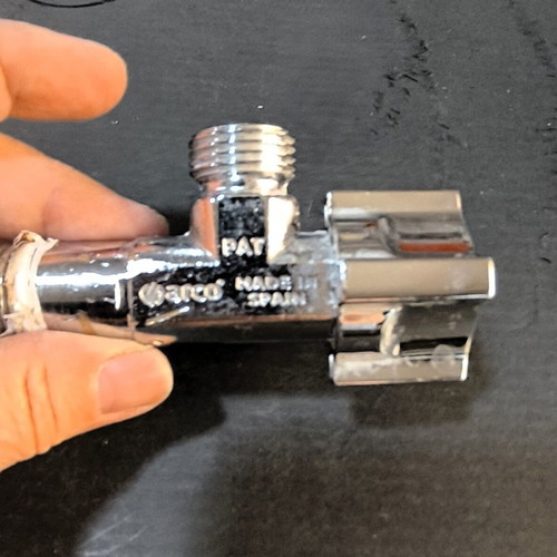 Arco A-80 Angle Valve with Two Outlets, Like New, Polished Chrome