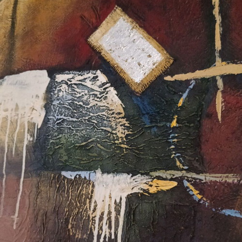 Abstract painting on canvas 100x100 cm like new