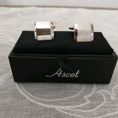 Ascot steel cufflinks new, silver
