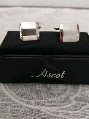 Ascot steel cufflinks new, silver