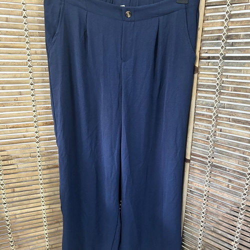 Navy Blue Wide-Leg Trousers, Size XXL
