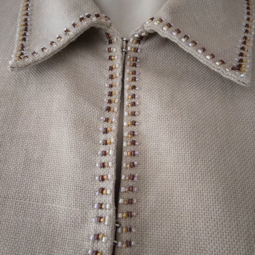Zara beige suit used, size M/L, linen and viscose