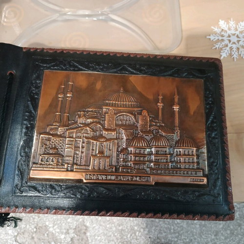 Photo Album from Constantinople with Embossed Copper Cover, New