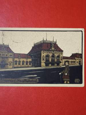 Vintage καρτ-ποστάλ 1922 Düsseldorf Hauptbahnhof μεταχειρισμένο