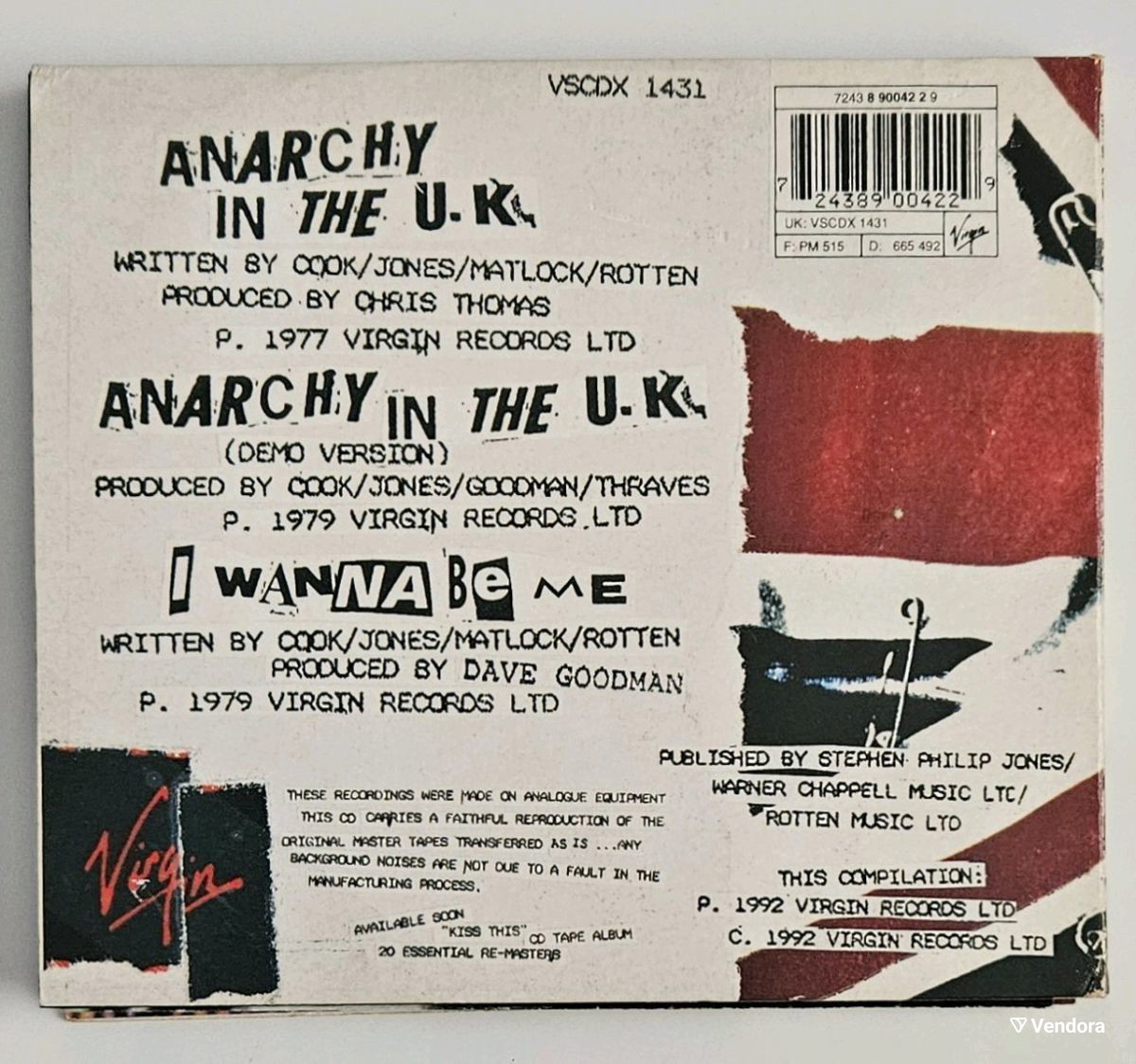 Sex Pistols Anarchy In The U.K. + Poster UK… - € 28,00 - Vendora