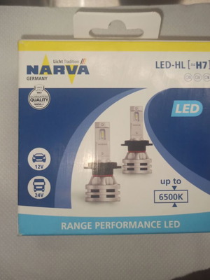 Narva Range Performance H7 LED Car Bulbs 6500K Cool White 12-24V 24W 2pcs new