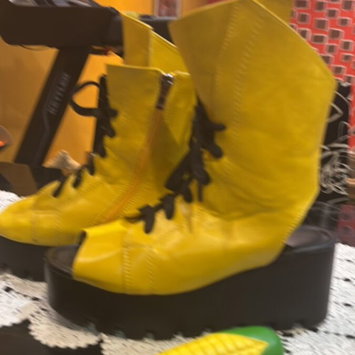 Eliza Yellow Women's Summer Boots new, eco leather, size 39