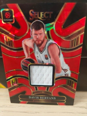 2025-26 Panini Select EuroLeague Davis Bertans Jersey Patch Red Cracked Ice