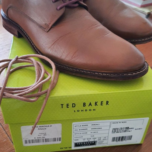 Ted Baker shoes used, tan, size 41, derby style