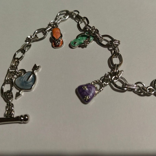 Vintage 80s stainless steel bracelet like new, multicolor