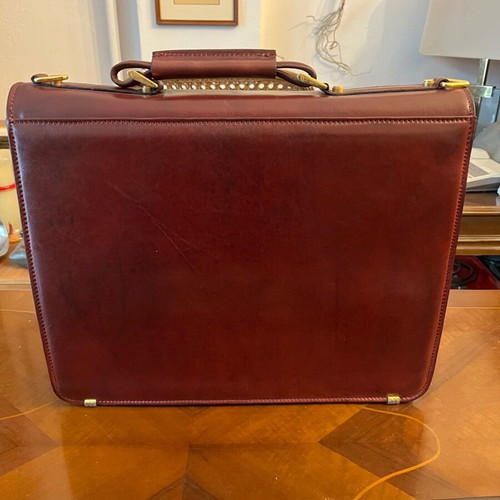 Bianchi leather briefcase new, burgundy