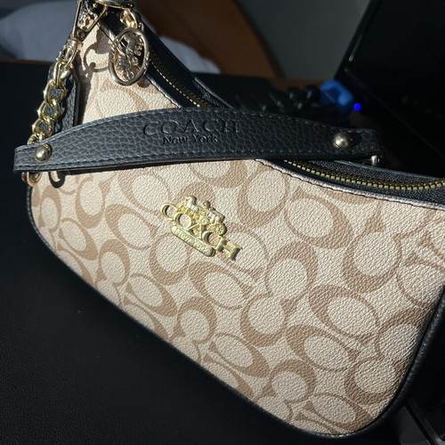 Coach handbag beige and black